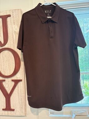 Men’s BYLT Basics, Drop Cut Lux Polo, Brown , Size XL